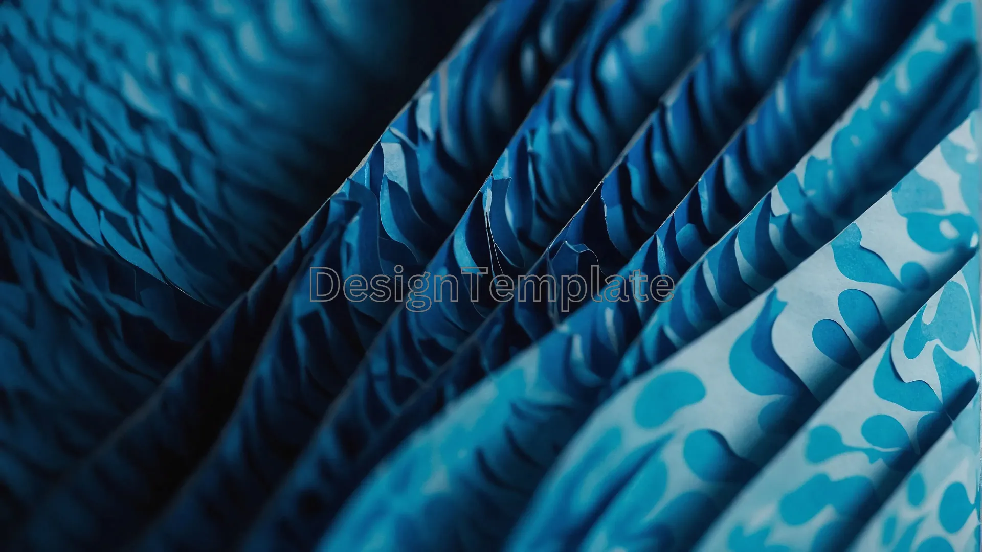 Wavy Blue Paper Craft Background image